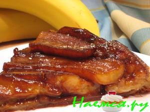 Пирог-перевертыш с бананами в карамели