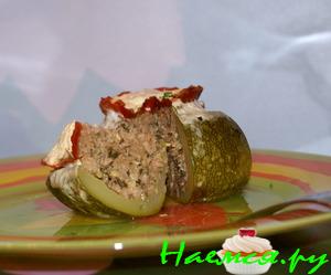 Круглые кабачки фаршированные запеченные