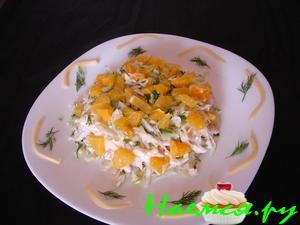 Салат с курицей и апельсинами