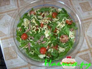 Салат макароны с рукколой Салат макароны с рукколой