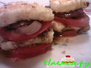 Сырно-овощные башенки