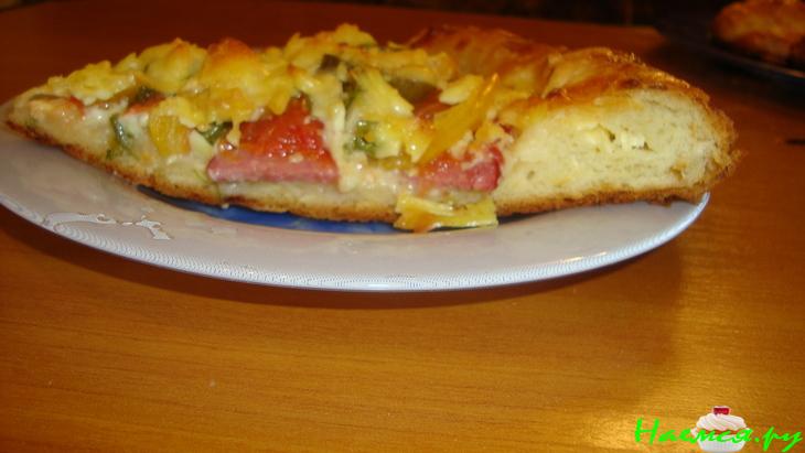 Пицца на пышном тесте "сырная при сырная"