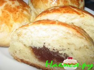 Булочки с повидлом без расстойки, из холодильника