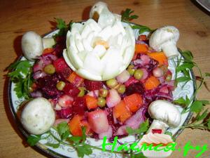 Винегрет со свеже-маринованными грибами