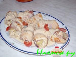 Куриные рулетики с моцарелой