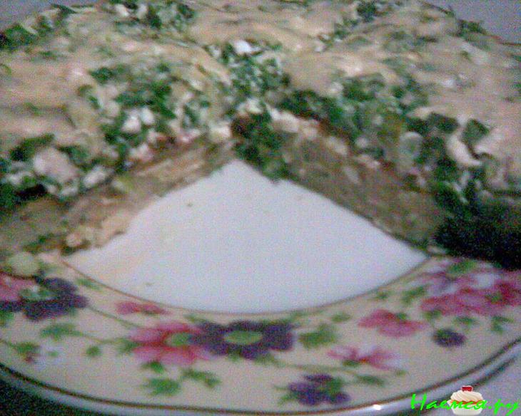 Открытый картофельный пирог - запеканка с зеленью Открытый картофельный пирог - запеканка с зеленью