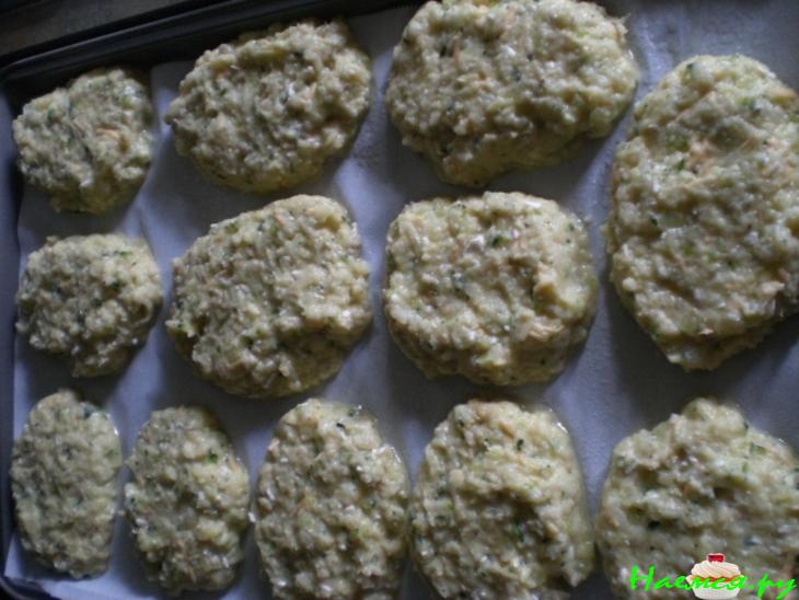 Печёные рыбно-сырно-овощные котлетки