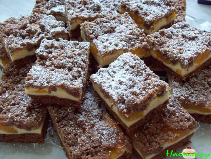 Абрикосово-шоколадный пирог с творогом и посыпкой "Штрейзель" 