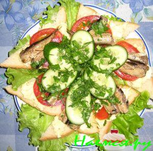 Торт бутербродный «Шпротный»