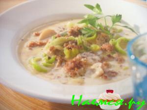 Суп с луком-порей и сыром (вариант)