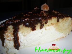 Творожный пирог в шоколадной глазури