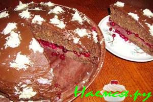 Торт шоколадно-кокосово-бручничный