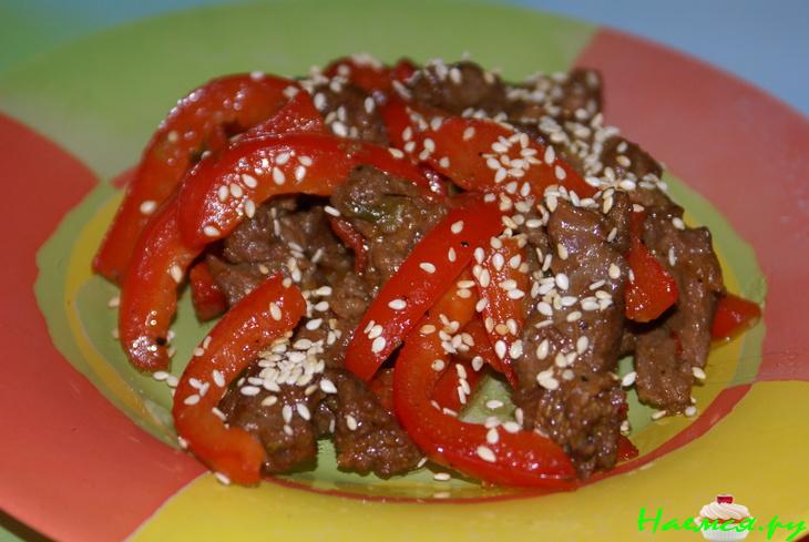 Телятина с семечками кунжута Телятина с семечками кунжутай