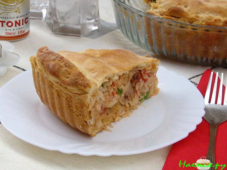 Мексиканский пирог Arroz con Pollo (рис и курица)
