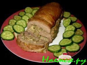 Рулет из свинины с грушами и сыром Рулет из свинины с грушами и сыром