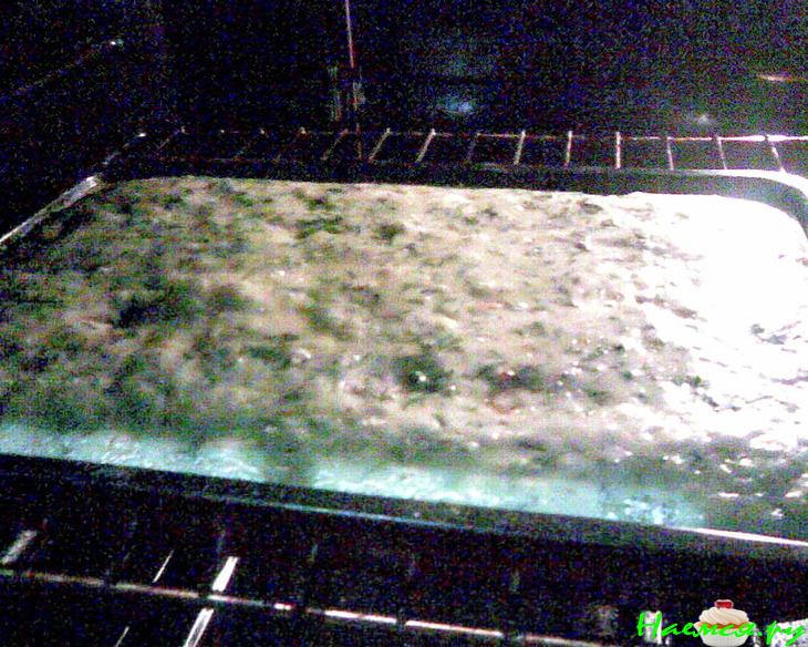 Легкий пирог - запеканка с капустой, шампиньонами и куриным мясом