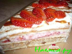 Тортик «Клубничная полоска»