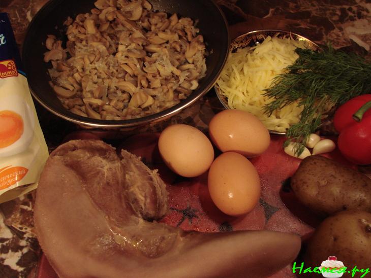 Салат мужской с языком и грибами Салат мужской с языком и грибами