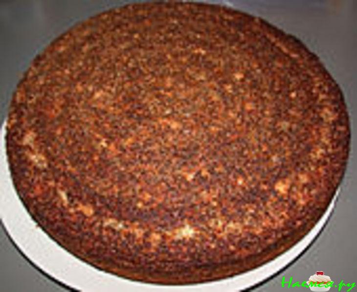 Торт с грушами, маком и марципаном 