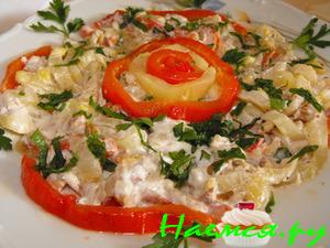 Печеный перец под пикантным соусом