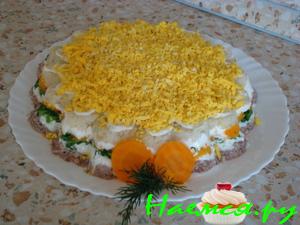 Салат "Мимоза" с сайрой