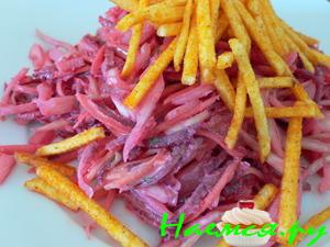 Наш любимый салат с капустой и сырой свеклой