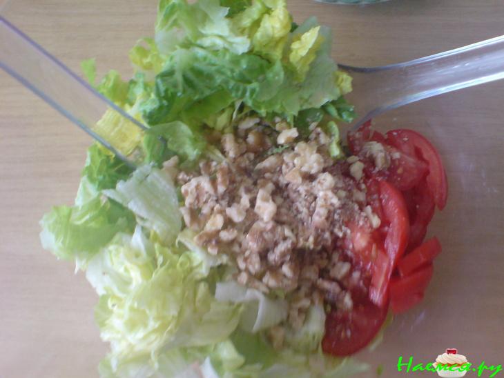 Салат из куриной печени с беконом