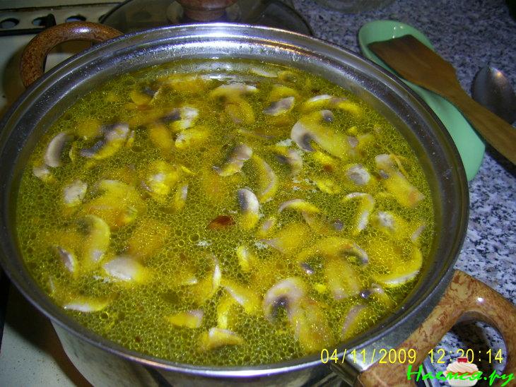 Суп грибной с плавленным сыром