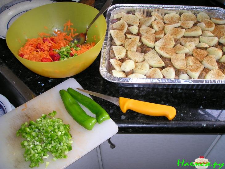 Мясо запеченное с консервированными грибами