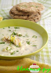 Чаудер с копченой рыбой (треской)