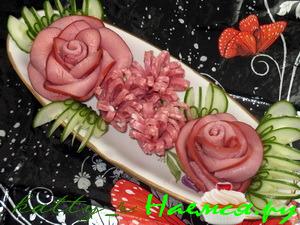 Мясной «букет». Вариант украшения праздничного стола!!!