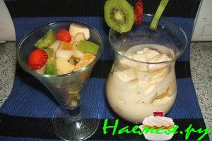 Фруктовый салат с соусом "Сабайон"