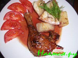 Утиные ножки в ягодно-винном соусе