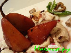 Десерт "Пьяная груша в снегу"