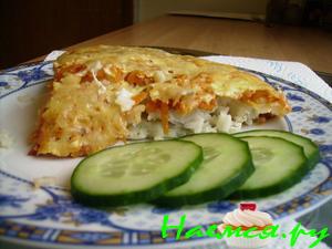 Рыбная запеканка с рисом и сыром