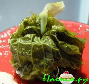 Капустные мешочки с мясом