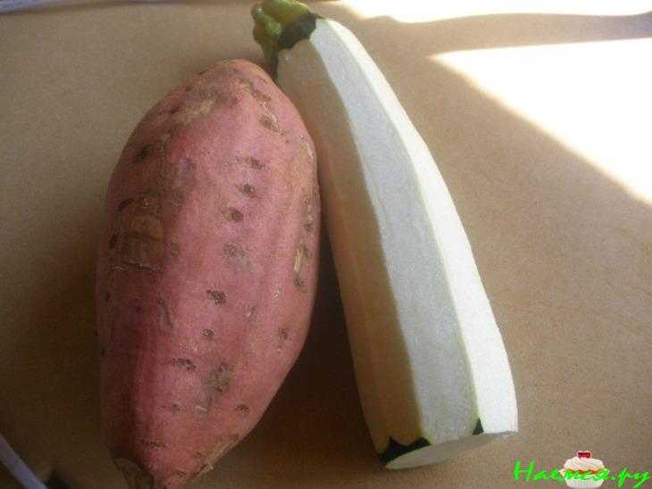 Сырный пирог с цуккини и бататом