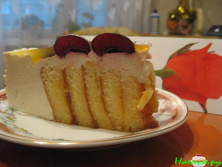Торт творожно-иогуртовый с апельсиновым желе