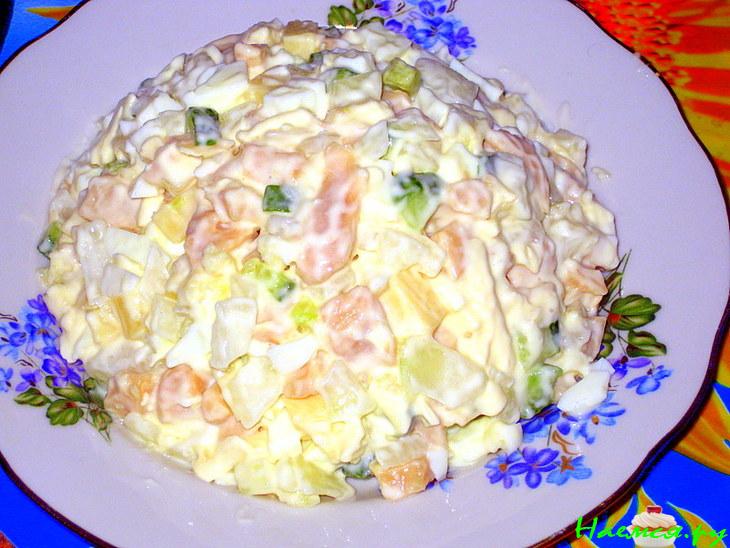 Салатик с кальмарами для души