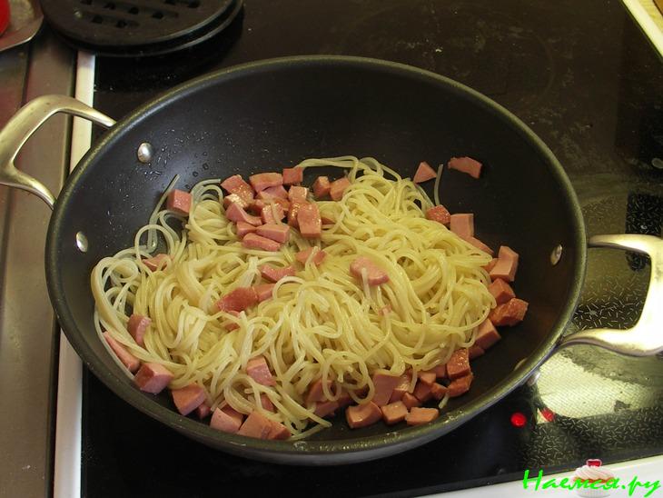 Спагетти с ветчиной