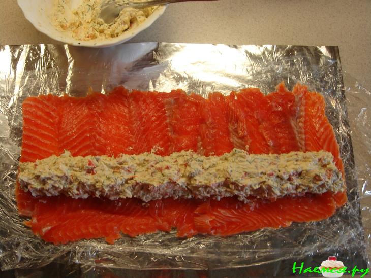 Закуска из форели с вкусной начинкой