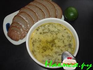 Суп с щавелем и сливочным сыром (Вариант)