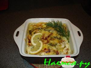 Морской язык в сливочном соусе