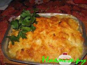 Картофельная запеканка с рыбой