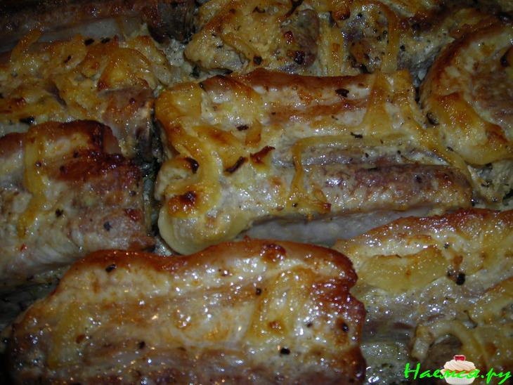 Свиные рёбрышки, приготовленные в "рукаве"