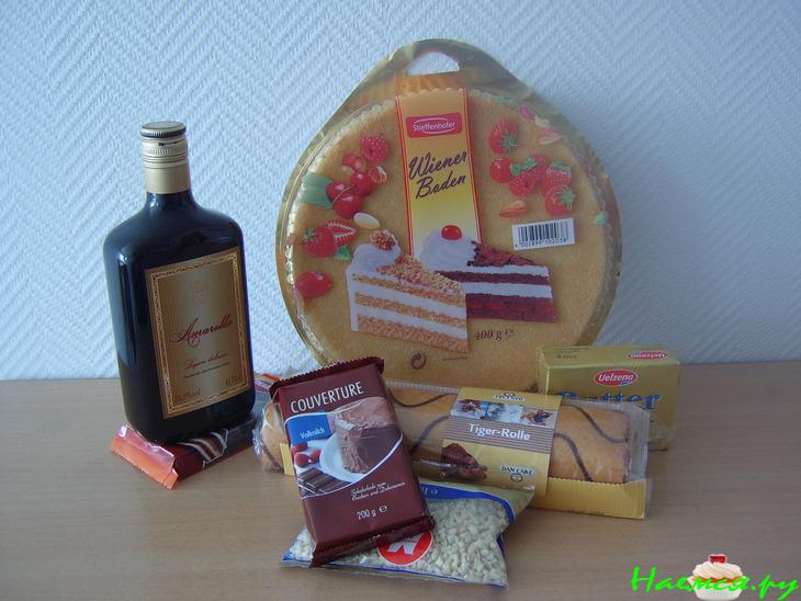 Масляно-шоколадный крем и торт из покупных коржей по-быстрому 