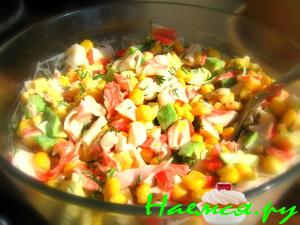 Крабовый салат постный Крабовый салат постный