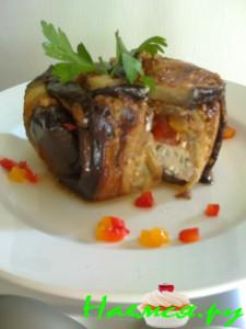 Пирог из баклажан и сыром фета