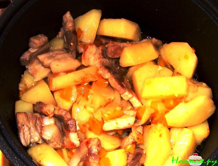 Рагу из кабачков с корейкой