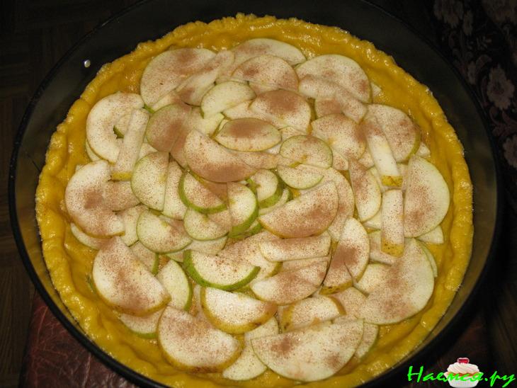 Песочный пирог с грушей и безе "Росса рассвета"